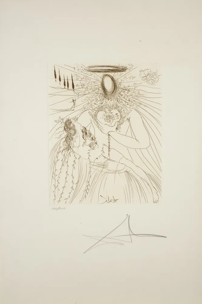Etching Dali - A toute âme éprise
