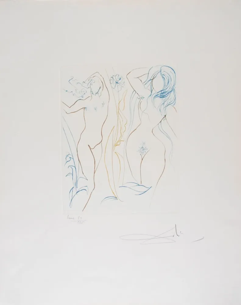 Drypoint Dali - Adam et Eve - Adam and Eve (suite Le Paradis Terrestre)