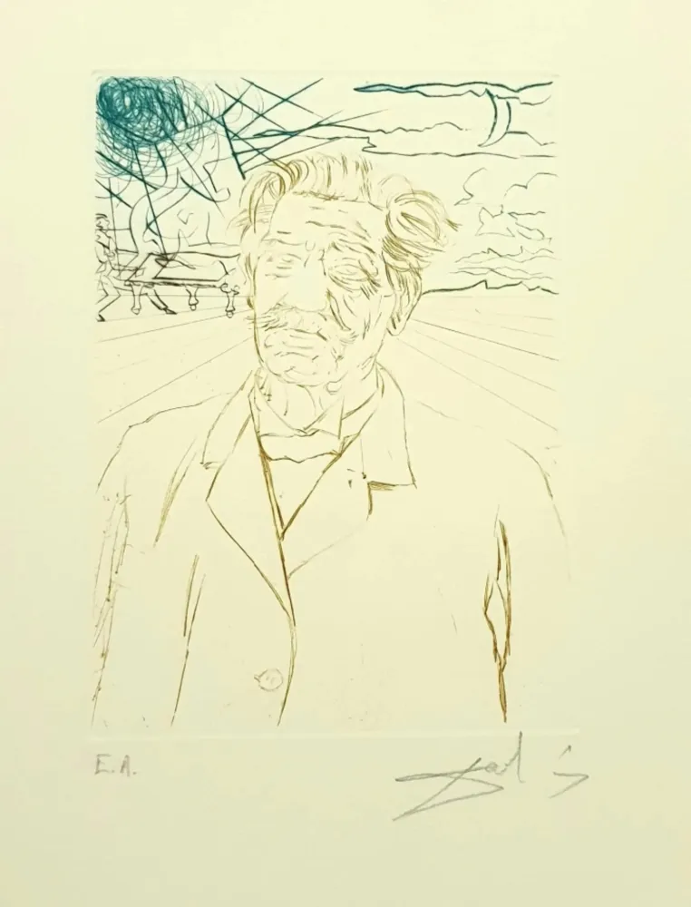 Engraving Dali - Albert Schweitzer