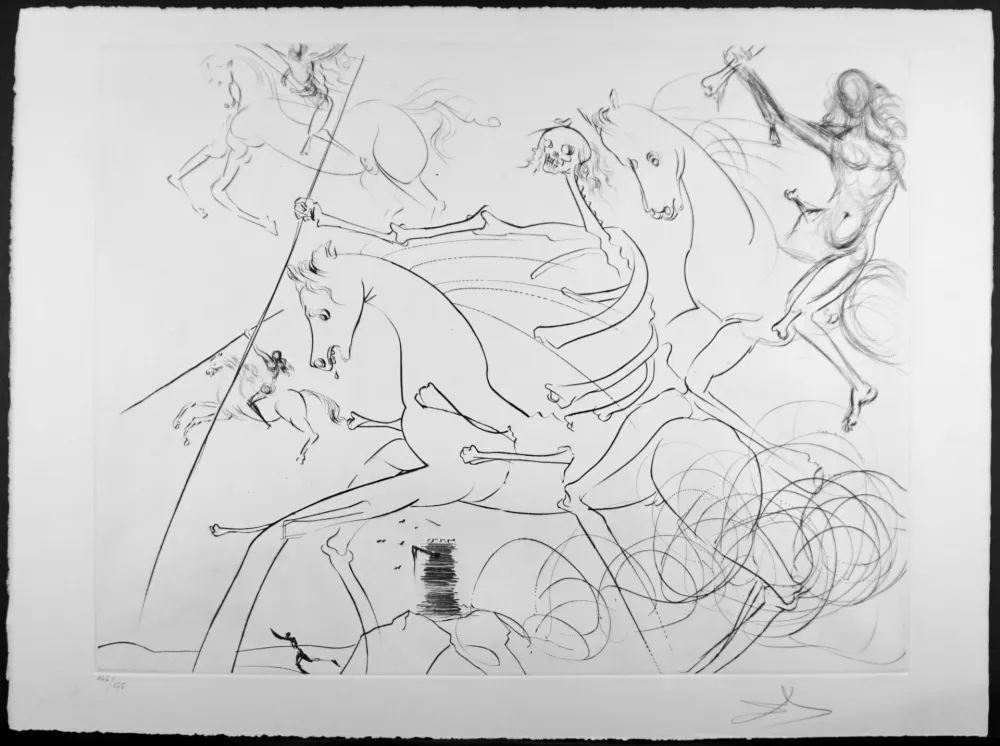 Etching Dali -  Apocalyptische Reiter (Apocalyptic Rider) 
