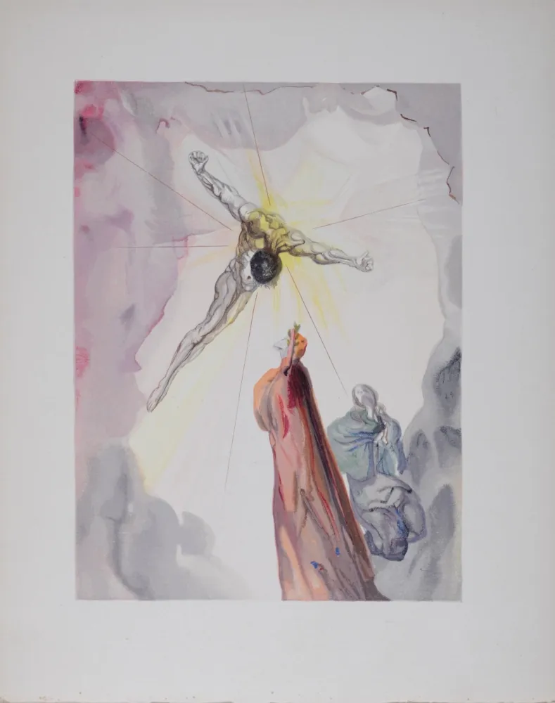 Lithograph Dali - Apparition du Christ