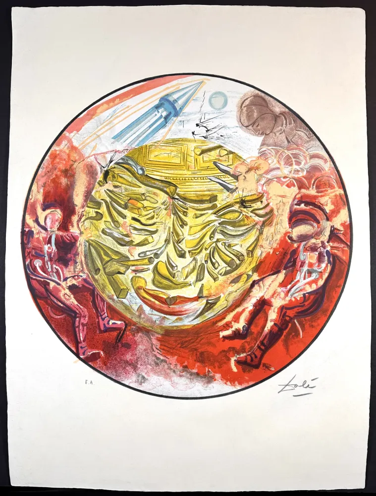 Lithograph Dali - Astronauts