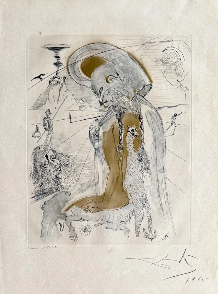 Etching Dali - Athene