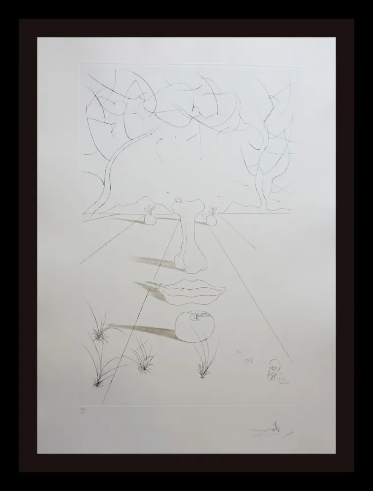 Etching Dali - Aurelia Visage Surrealiste