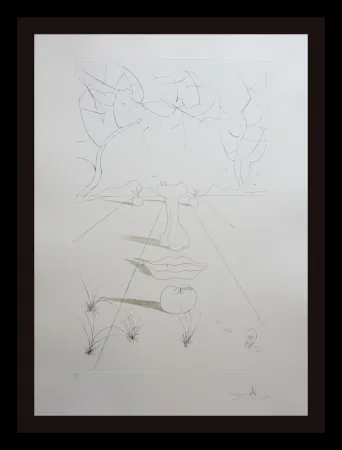 Etching Dali - Aurelia Visage Surrealiste