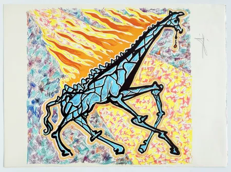 Lithograph Dali - Burning Giraffe