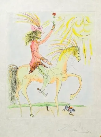 Engraving Dali - Chevalier a la rose