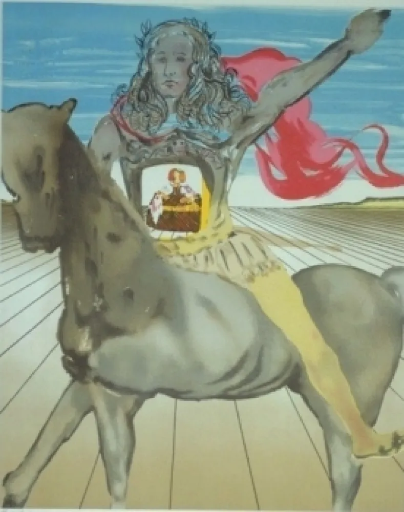 Lithograph Dali - Chevalier surréaliste (Hommage à Velasquez)
