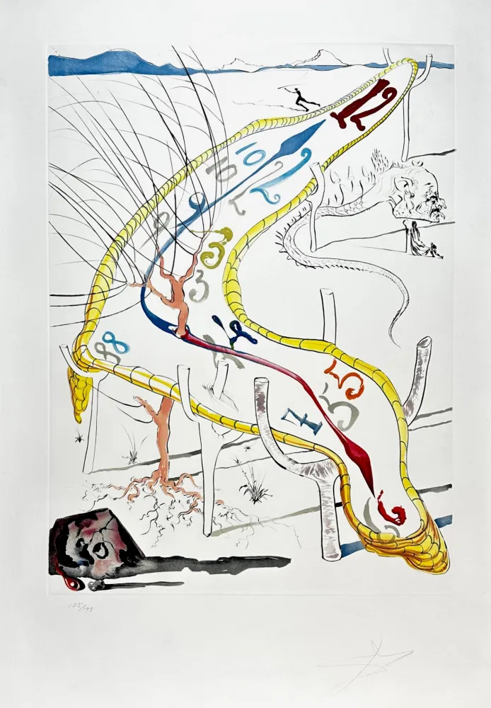 Etching Dali - Conquest of Cosmos Frozen Watches of Space Time
