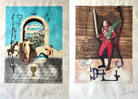 Lithograph Dali - Dalí Discovers America, Complete Set of 2
