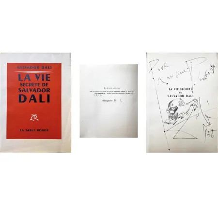 Illustrated Book Dali - DALI LA VIE SECRÈTE DE SALVADOR DALI (1952) : le n°1 avec dessin original