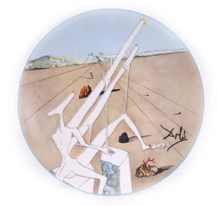 Ceramic Dali - Dali Martien muni d'un double microscope Holo-électrique (La Conquête du Cosmos)
