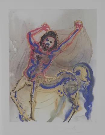 Lithograph Dali - Dalinean Horses The Centaur of Crete