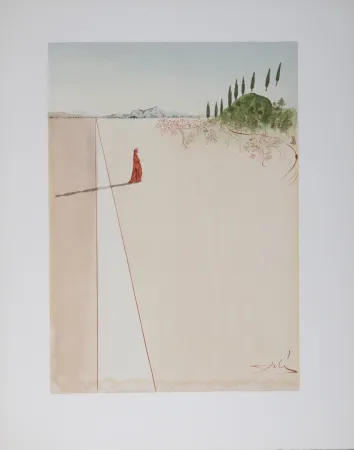 Lithograph Dali - Départ pour le grand voyage