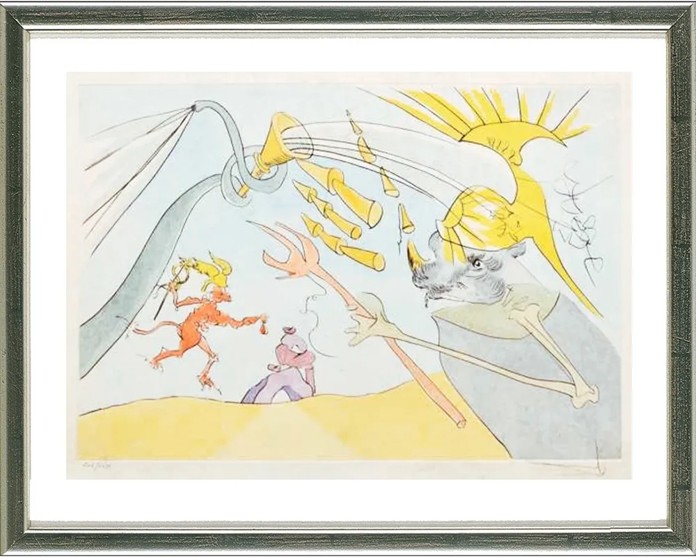 Drypoint Dali - Der Elefant und der Affe Jupiters /  The elephant and Jupiter's monkey