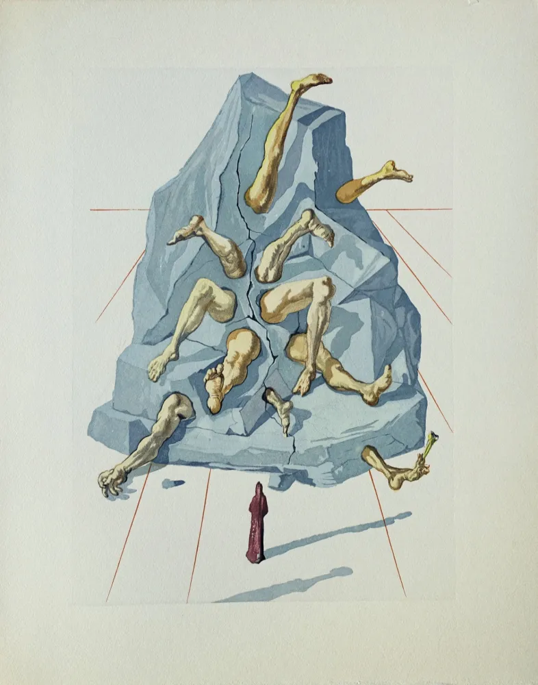 Woodcut Dali - Divine Comédie, Enfer 26, Les habitants de Prato