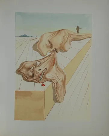Woodcut Dali - Divine Comédie, Enfer 30, Les hommes qui s'entre dévorent