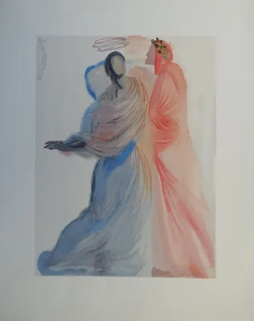 Woodcut Dali - Divine Comédie, Paradis 18, La splendeur de Béatrice