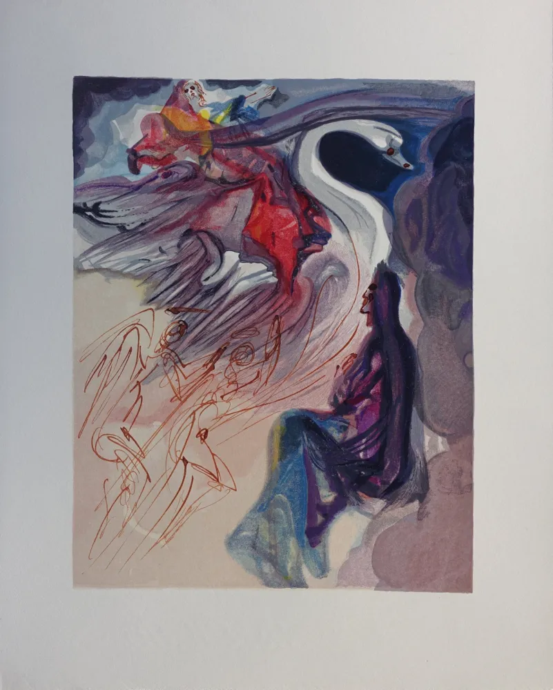 Woodcut Dali - Divine Comédie, Paradis 19, Le langage de l'oiseau