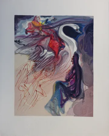 Woodcut Dali - Divine Comédie, Paradis 19, Le langage de l'oiseau