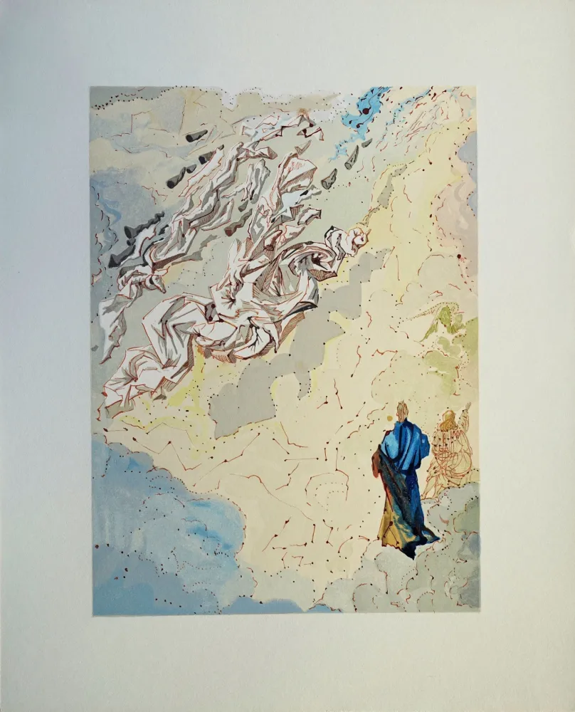 Woodcut Dali - Divine Comédie, Paradis 20, Le sixième ciel de Jupiter