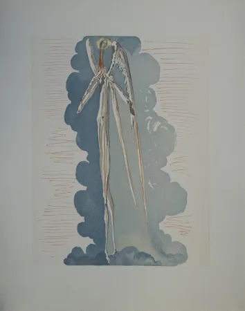 Woodcut Dali - Divine Comédie, Paradis 22, L'ange du septième ciel