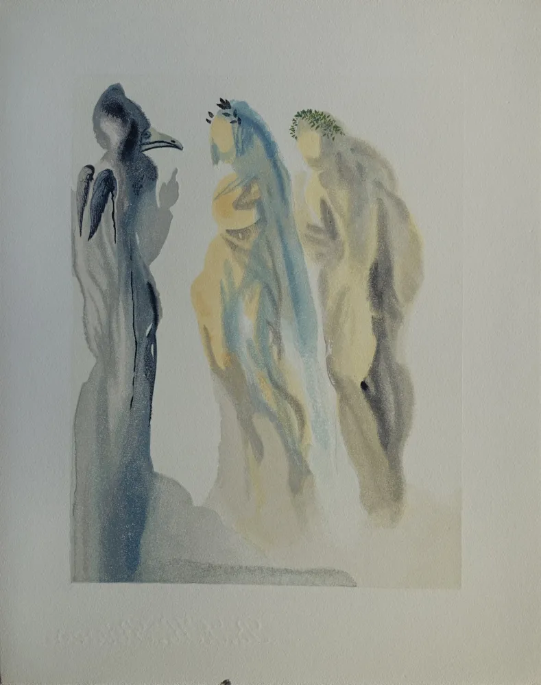 Woodcut Dali - Divine Comédie, Paradis 9, Le ciel de Vénus