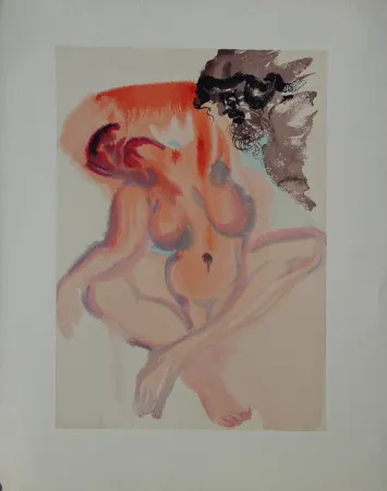 Woodcut Dali - Divine Comédie, Purgatoire 3, Les indolents