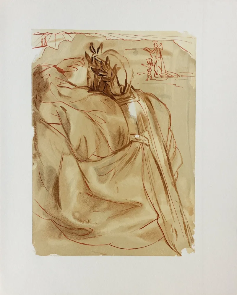 Woodcut Dali - Divine Comédie, Purgatoire 30, L'annonce d'un grand événement