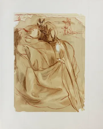 Woodcut Dali - Divine Comédie, Purgatoire 30, L'annonce d'un grand événement