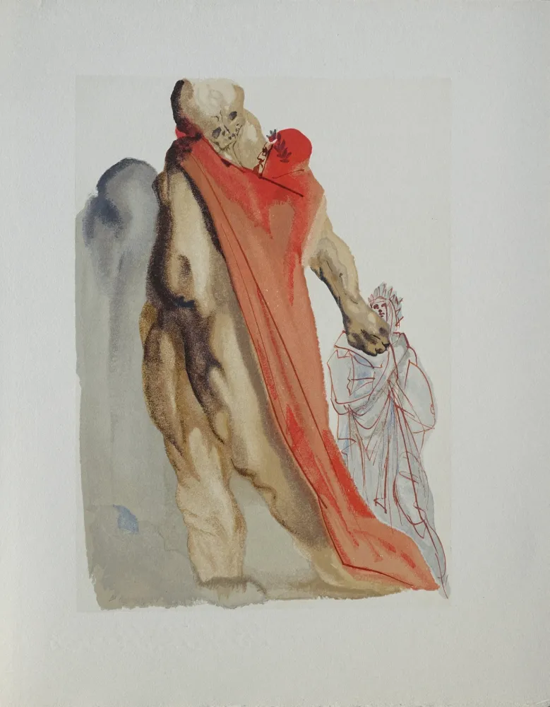 Woodcut Dali - Divine Comédie, Purgatoire 5, Les reproches de Virgile