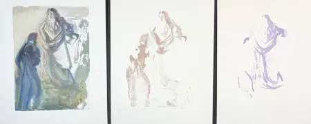 Woodcut Dali - Divine Comedy Heaven Canto 27 Decomposition (3 Pieces)