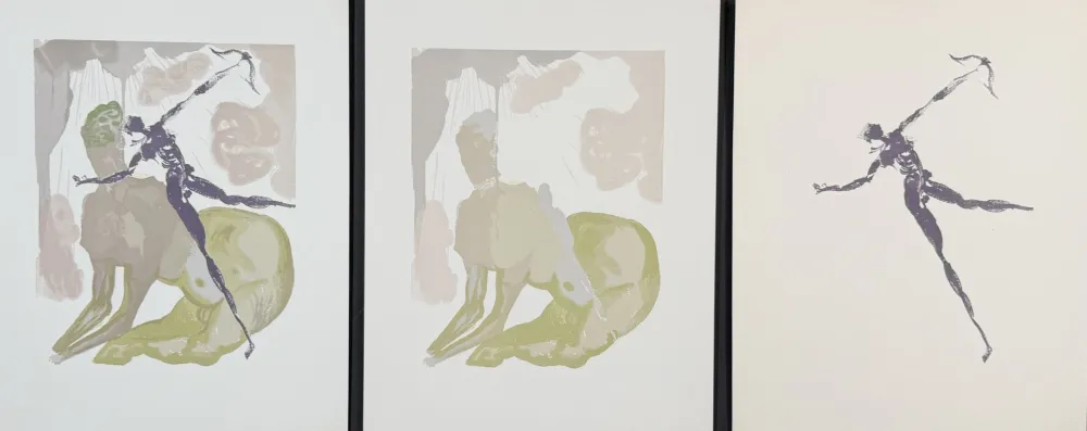 Woodcut Dali - Divine Comedy Hell Canto 12 Decomposition (3 Pieces)
