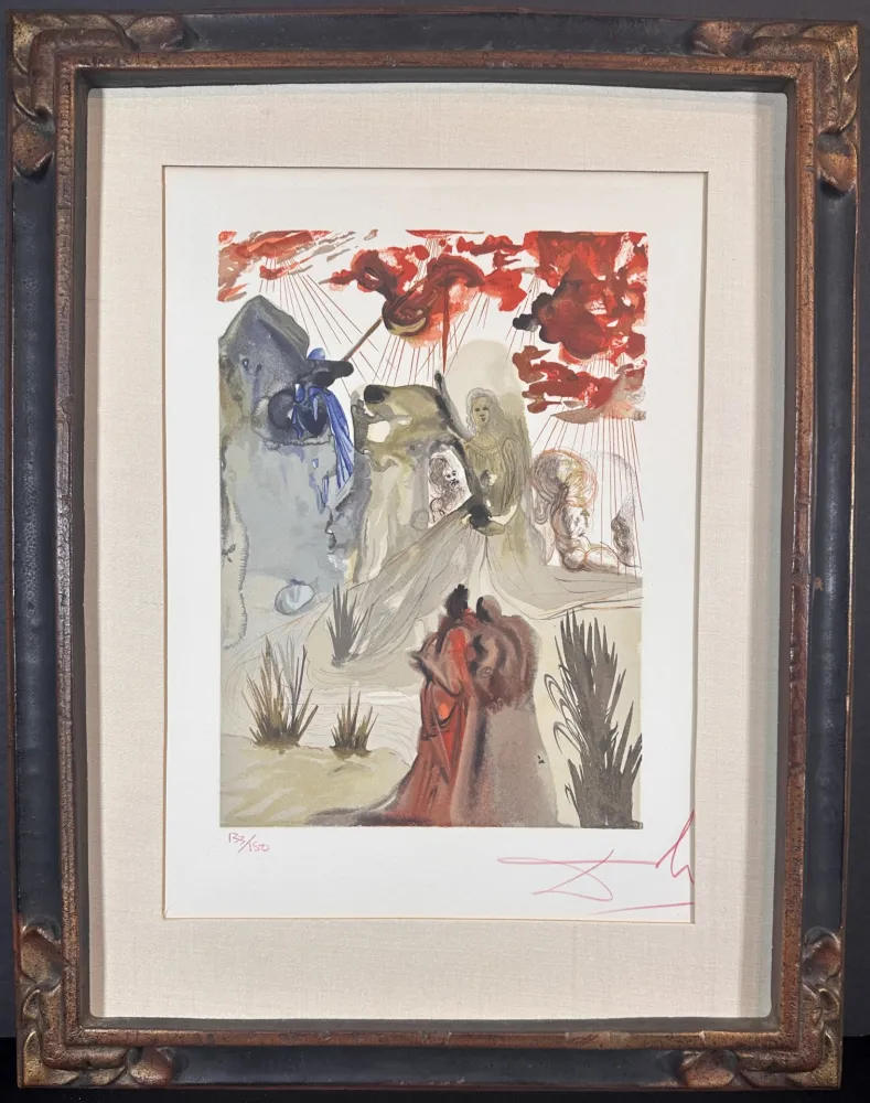 Woodcut Dali - Divine Comedy Purgatory Canto 28