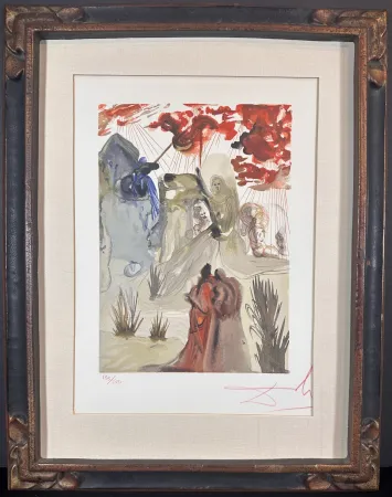 Woodcut Dali - Divine Comedy Purgatory Canto 28