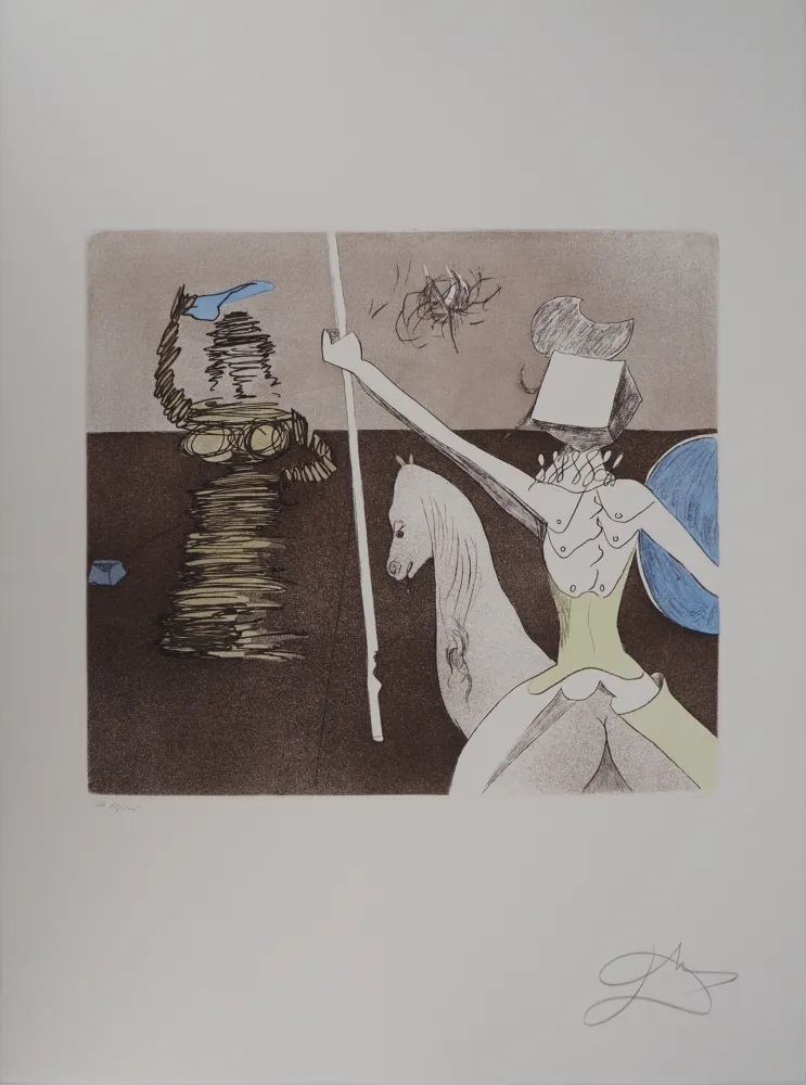 Etching Dali - Don Quichotte, En Route pour la Bataille