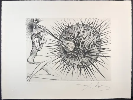 Etching Dali - Don Quichotte et l'oursin