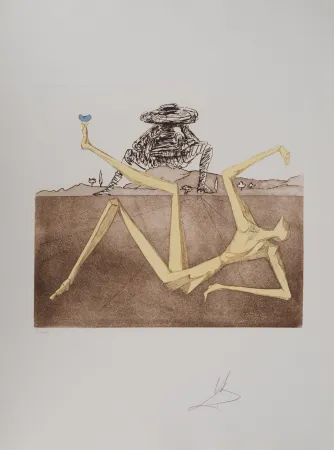 Etching Dali - Don Quichotte, Le Coeur de la Folie