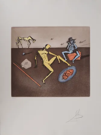 Etching Dali - Don Quichotte, le Miroir de la Chevalerie