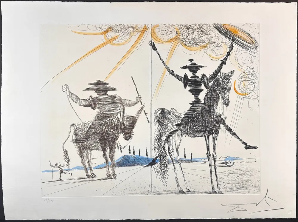 Etching Dali - Don Quixote