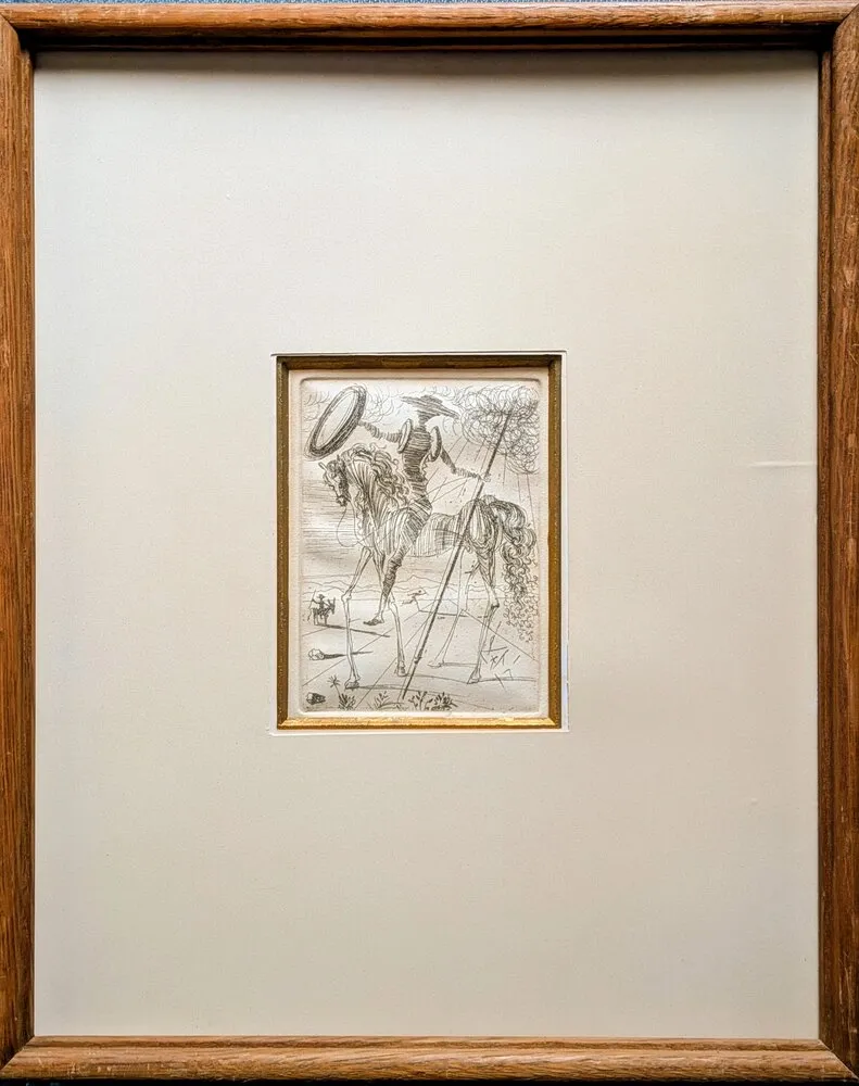 Etching Dali - Don Quixote and Sancho Panza - Original platesigned engraving, 1964