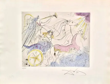 Etching Dali - Euterpe (Le char de Bacchus) from Les Muses