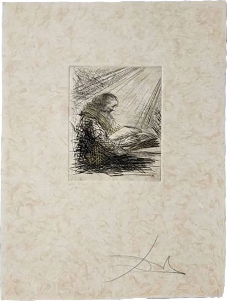 Drypoint Dali - Faust Lisant