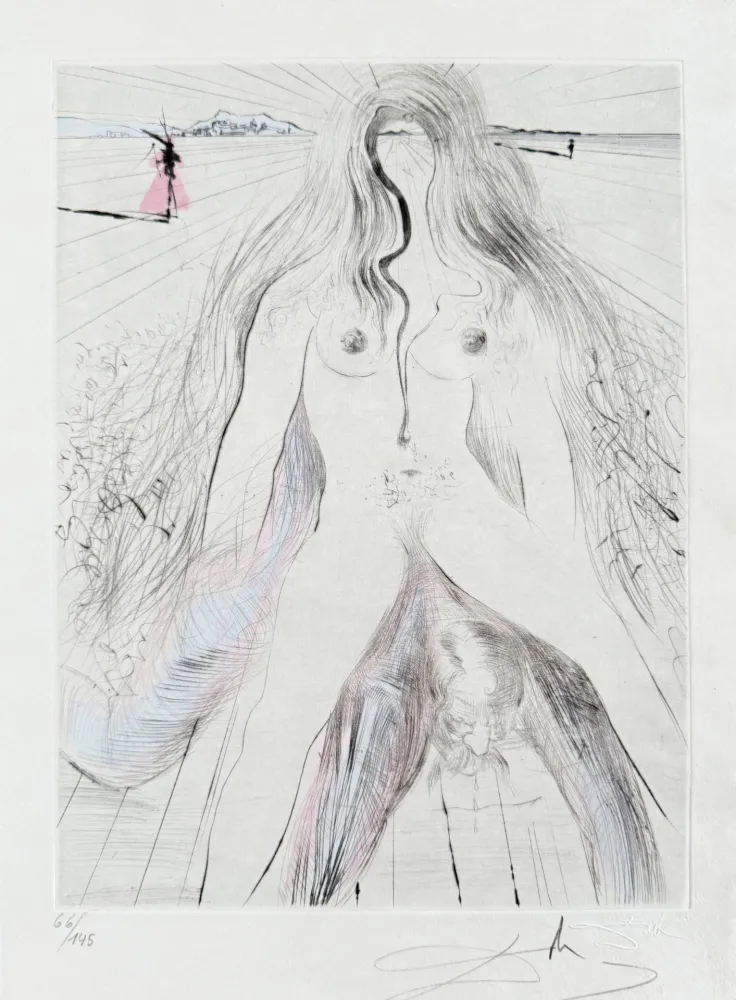 Etching Dali - Femme à cheval