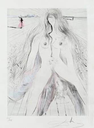 Etching Dali - Femme à cheval