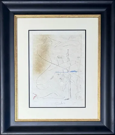 Etching Dali - Femme à la béquille