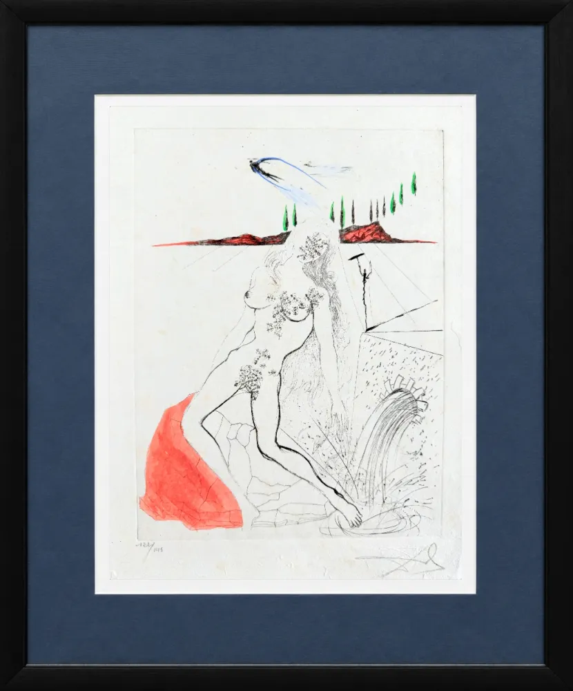 Etching Dali - Femme à la fontaine (Woman at the Fountain)
