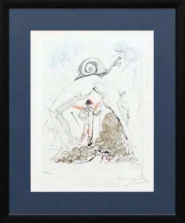 Engraving Dali - Femme à l’escargot (Woman with Snail)