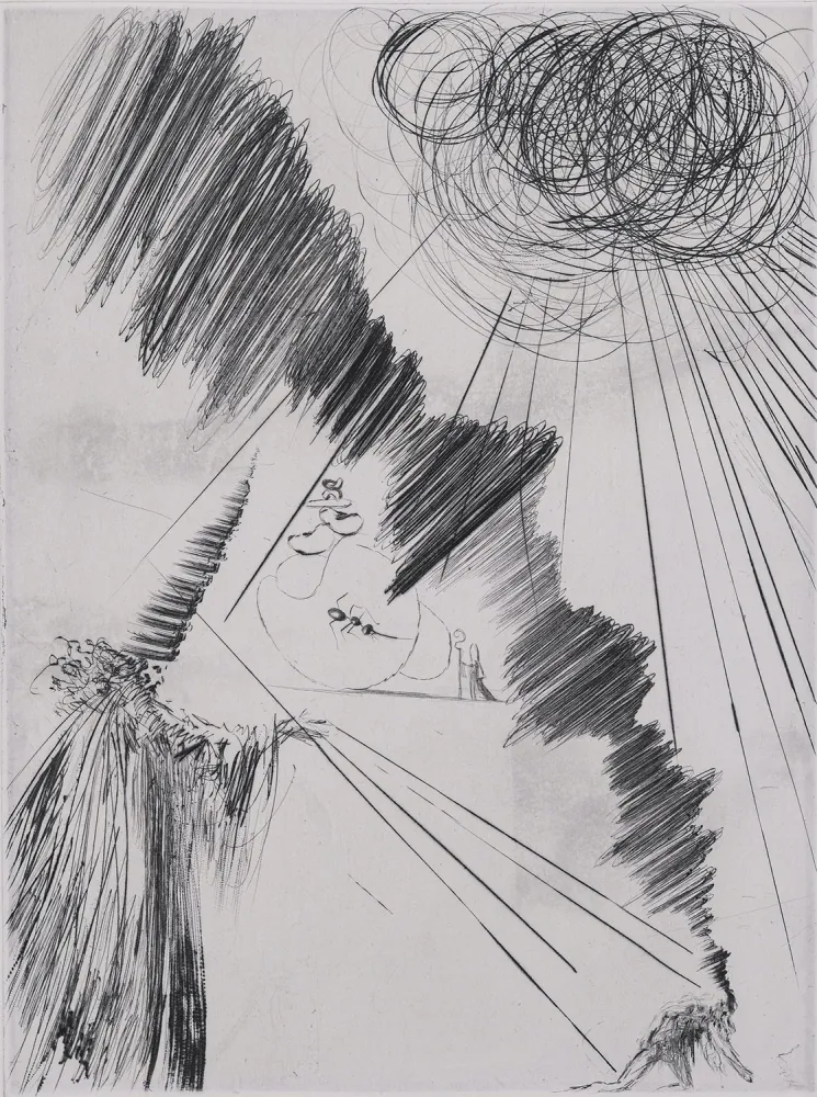 Etching Dali - Femme au Clown, 1969