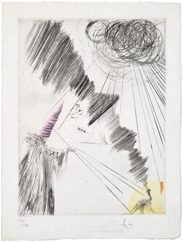 Drypoint Dali - Femme au clown (Woman with Clown)